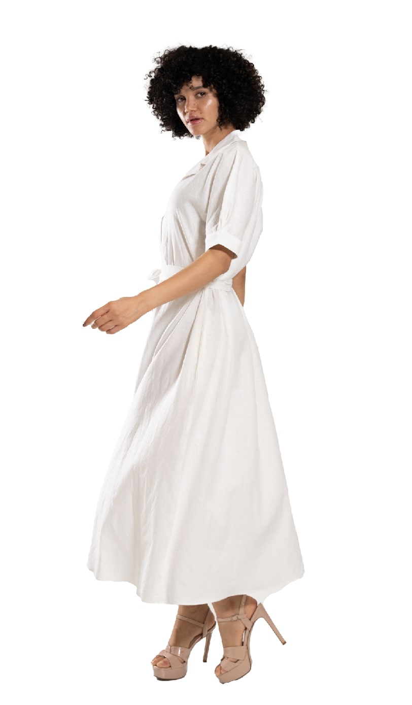Linen Maxi Skirt - Front View