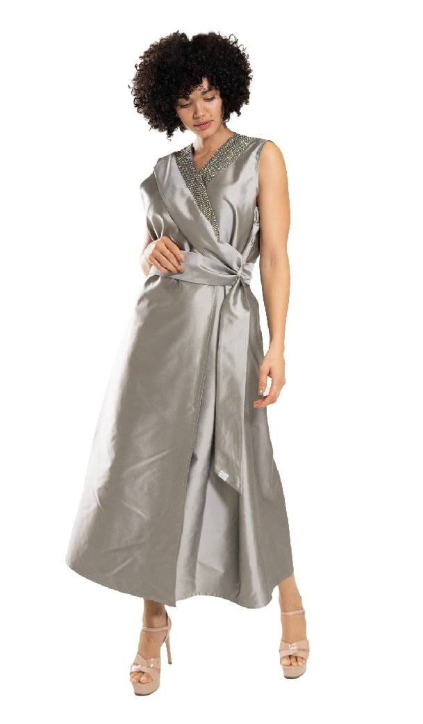 Sustainable Silk Upcycled Abaya - Back View