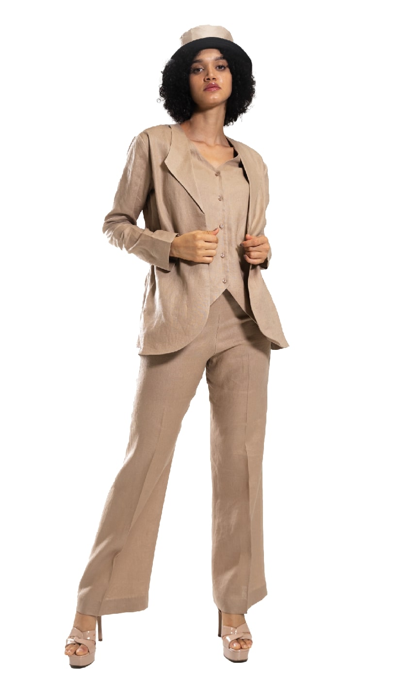 Linen Abaya - Front View