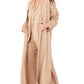 Beige Linen Coat Abaya - Front View