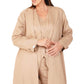 Beige Linen Coat Abaya - Back View